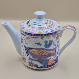 Takahashi San Francisco Whimsical Colorful Teapot w/Lid Made in Japan